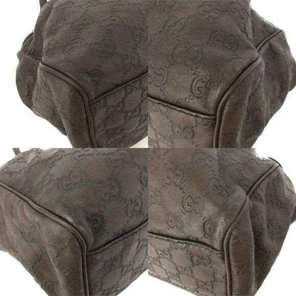 GUCCI: GUCCISsima Sukey GG Logo Tote Hand Bag Brown #1387 - Picture 8 of 11